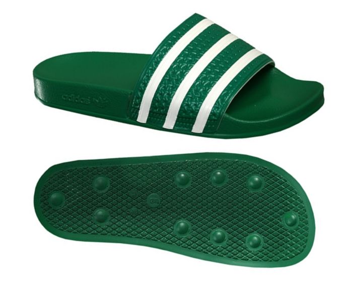 adidas flip flops green